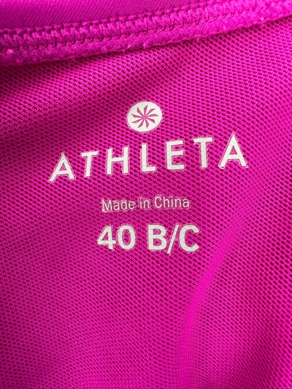Athleta 40B/C Smocked PINK Bikini Top 153151 Solid Swim - Picture 6 of 10